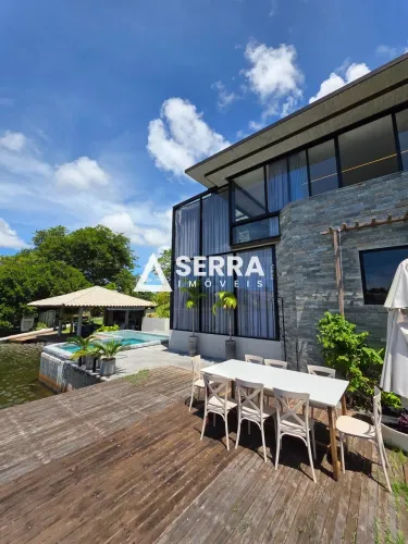 Encontro das Águas | 4 Suítes | 500m² | Terreno 4.000m² | Vista Lagoa | Pier Privativo
