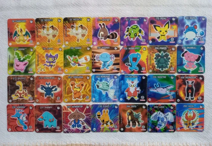 28 Tazos Cards Joken Pokémon Elma Chips