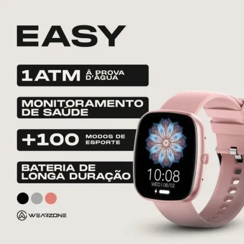 EASY SMARTWATCH A PROVA D'ÁGUA 1 ATM| BATERIA DE LONGA DURAÇÃO| 100 MODOS DE ESPORTES