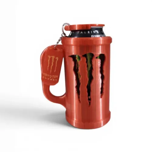 Porta Lata Monster Com Tampa e Chaveiro abridor de latas