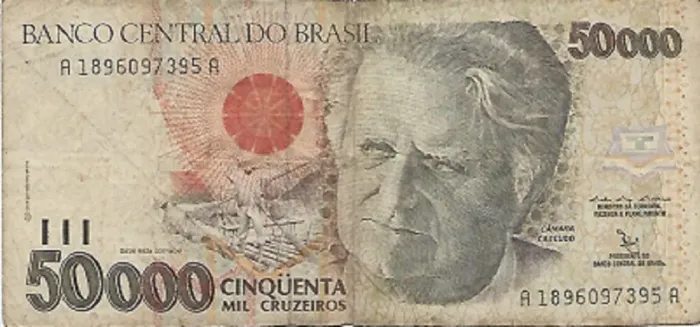 Cédula 50 Mil Cruzeiros - Câmara Cascudo - Série A * A