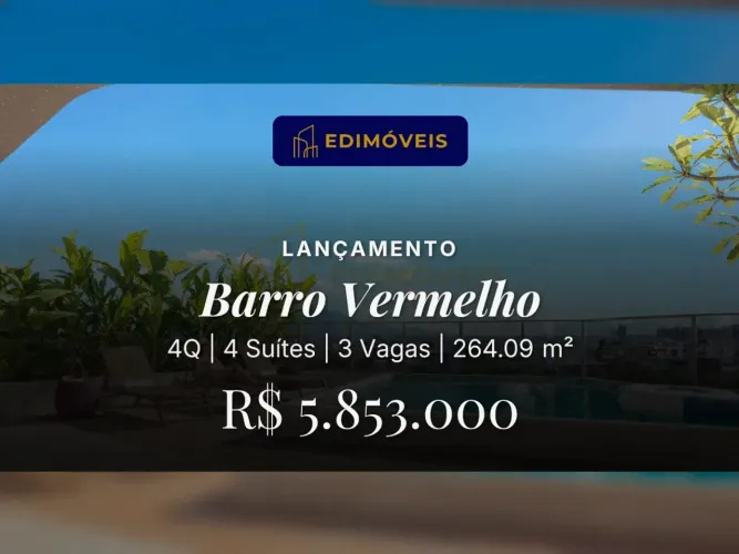 Viva com conforto em Barro Vermelho: apartamento garden com 4 suítes!