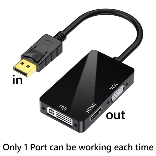 Cabo Adaptador DP para HDMI Compatível Com VGA e DVI