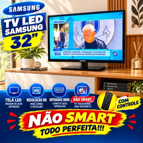 Tv led Samsung 32? (NÃO SMART) c/ controle- TODO PERFEITA!!!