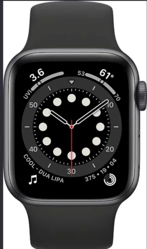 Apple Watch Série 6 GPS 44 mm Preto - Excelente Estado