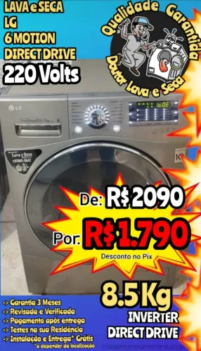LAVA E SECA LG 220 Volts GARANTIA, ENTREGA GRÁTIS*!