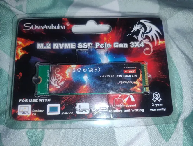 SSD SomnAmbulist M.2 NVMe 256GB PCIe Gen3 x4 2280 - Praticamente Novo