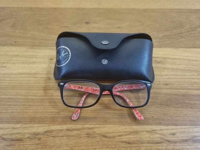 Armação Ray-Ban RB5206 Preto Vermelho com Estojo