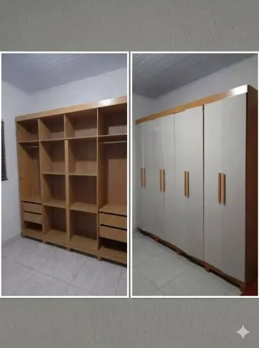 Quarda roupa com portas e 4 gavetas