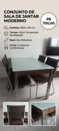 Mesa de jantar + 4 cadeiras