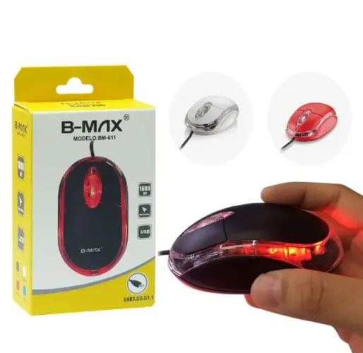 Mouse Usb Óptico 1600 Dpi B-Max