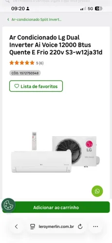 ar condicionado 12000BTU