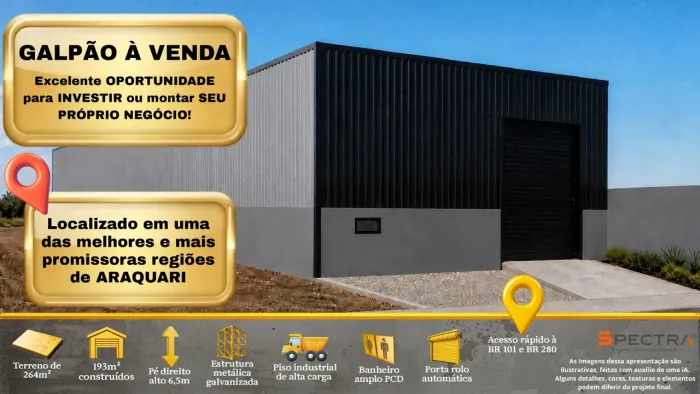 VENDO Galpão -Araquari- próximo estrada Porto Grande