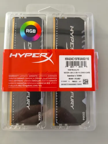 Kingston HyperX Fury RGB 16GB (2 x 8GB) DDR4 2400MHz CL15 (referência HX424C15FB3AK2/16)