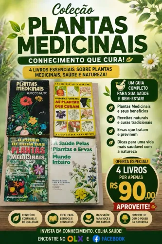 4 livros de Plantas medicinais