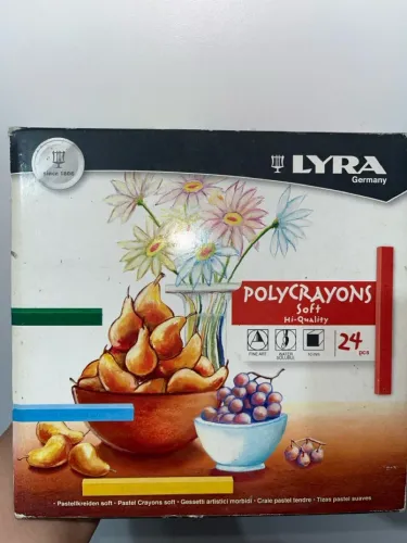 Giz Pastel Seco Lyra Polycrayons 24 cores - Excelente Estado