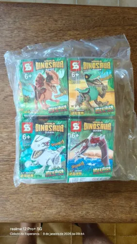 Kit 8 Dinossauros Blocos de Montar Lacrados