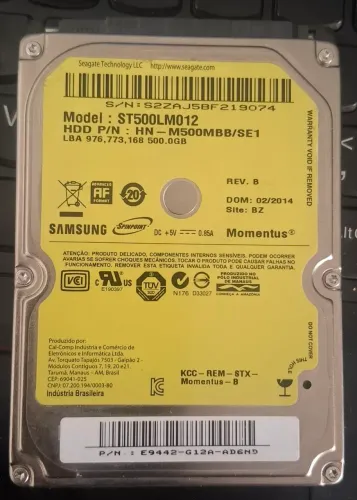 HD Samsung 500gb Notebook ou Desktop