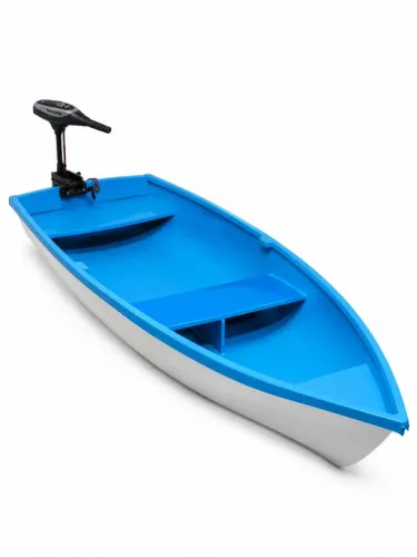 Barco de fibra com motor elétrico novo