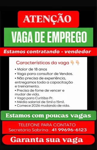 VAGA DE EMPREGO