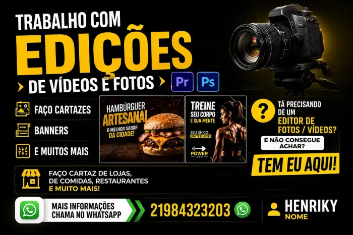 Editor de Vídeos, Fotos, Banners e Cartazes Profissionais