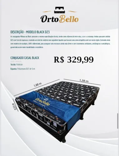 Cama Box Casal Black