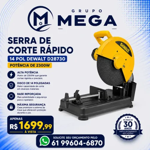 Serra de Corte Rápido 14 Pol Dewalt D28730 Potência de 2300W