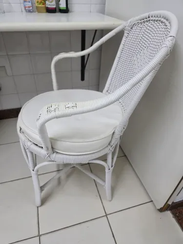 Cadeira Vime branca 2 unidades
