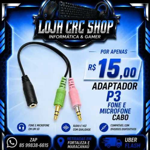 Adaptador Y Fone e Microfone