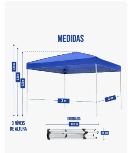 tenda sanfonada 3x3 Gazebo