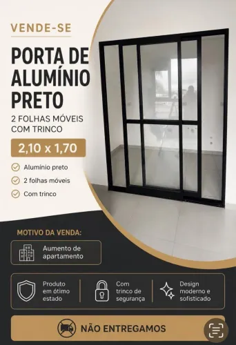 Vende - se Porta de Alumínio preta
