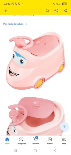Penico de carrinho azul