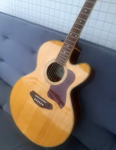 Violão Elétrico Hofma YE-203 Jumbo Cutaway Cordas de Aço - Estuda Troca