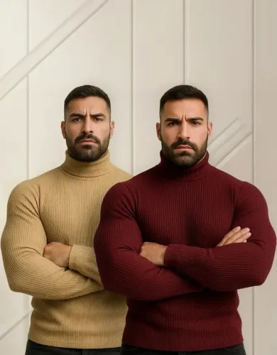 Kit 2 Blusa Cacharrel Masculino Gola Alta Canelado Camisa Cardigã Lisa Não Amarrota