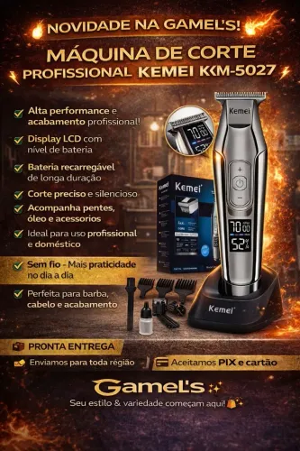 Máquina De Corte KEMEI KM 5027 Profissional LCD