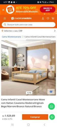 Cama montessoriana casal
