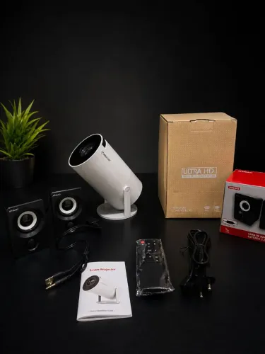 Kit Projetor Smart Ultra HD + Caixa de Som | Novo/Lacrado