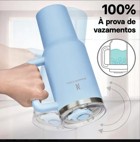 Copo Térmico Gigante 1,2L Inox com Tampa e Canudo