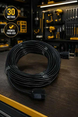Extensão 30 metros cabo pp reforçado
