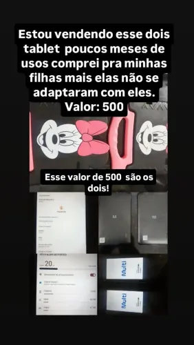 Vendo dois tablet Multilaser valor 500 os dois.