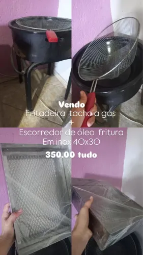 Tacho fritadeira a gás mais escorredor nunca usado