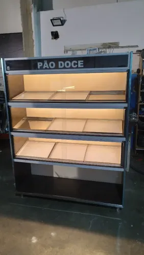 Balcão vasca exposição pães doces, rosca, bolos e outros - 140C x 180A x 47L