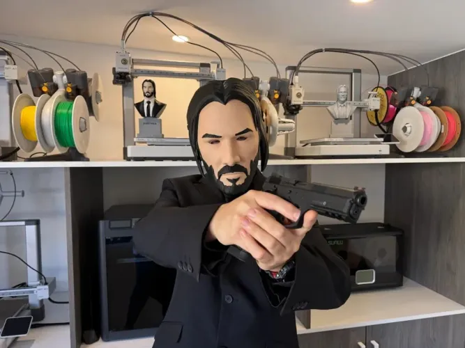 Máscara Cosplay John Wick (Baba Yaga) - Impressão 3D e Pintura à Mão