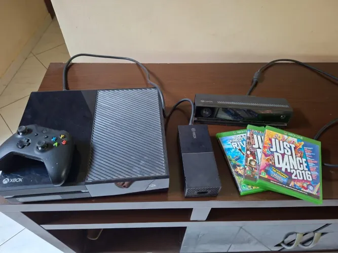 X-BOX one Fat/defeito no hd+Kinect+controles+Jogos Kinect