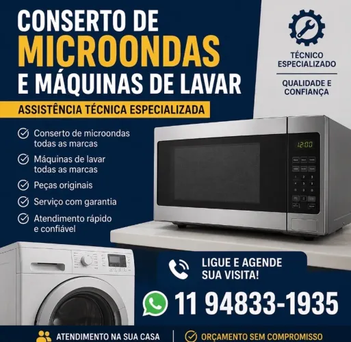 Conserto de microondas e máquina de lavar 