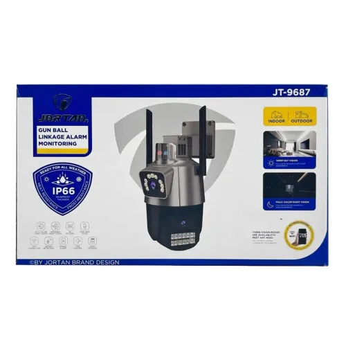 Câmera IP Giratória 1080P Com Sirene 2 Lentes Jortan