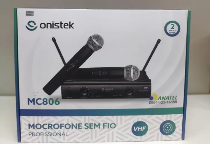 Novo: Kit de Microfone Duplo Sem Fio VHF MC806 - Onistek