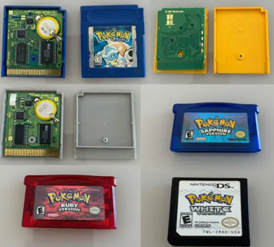 Coleção Jogos Pokemon Game Boy - Ruby, Sapphire, Silver, Blue, Yellow, White