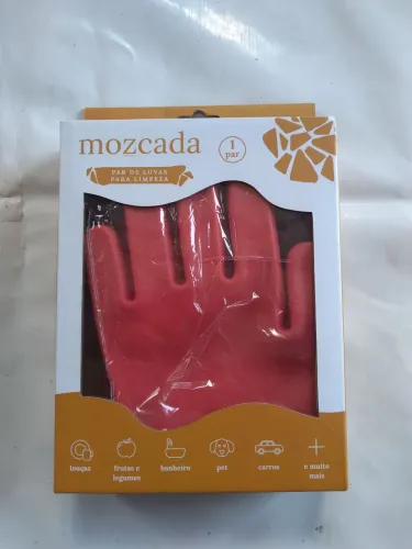 Par de luvas para limpeza vermelha