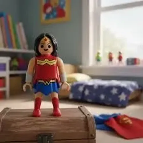 Mulher maravilha + aquamen kinder ovo playmobil 